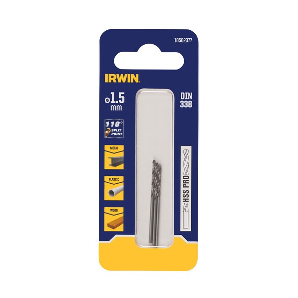 HSS DIN338 valce 1,5x18/40mm (3ks)