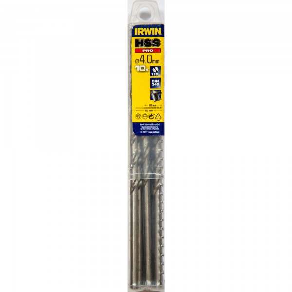 HSS DIN340 4,0x80/120 mm 10 ks