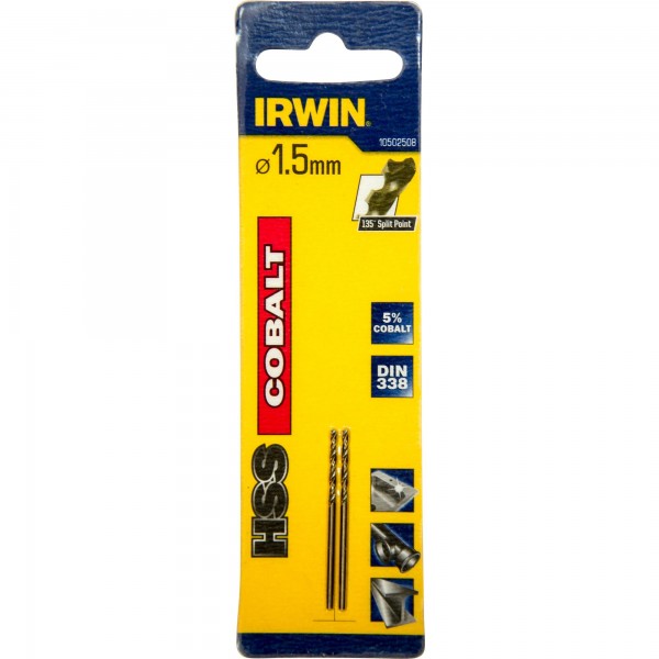 HSS DIN338 kobalt 1,5 mm valcové (2 ks)