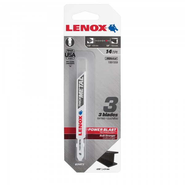 LENOX B314T3 bimetal 92,2x9,5x0,9mm 14TPI (2ks)