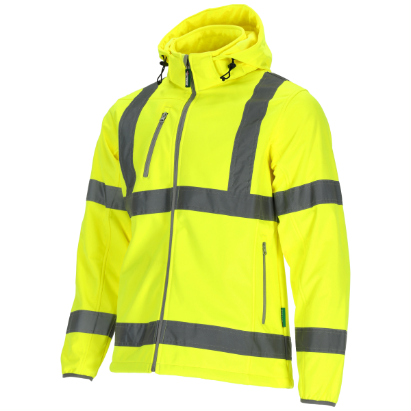Bunda softshellová výstražná NEON S žlutá