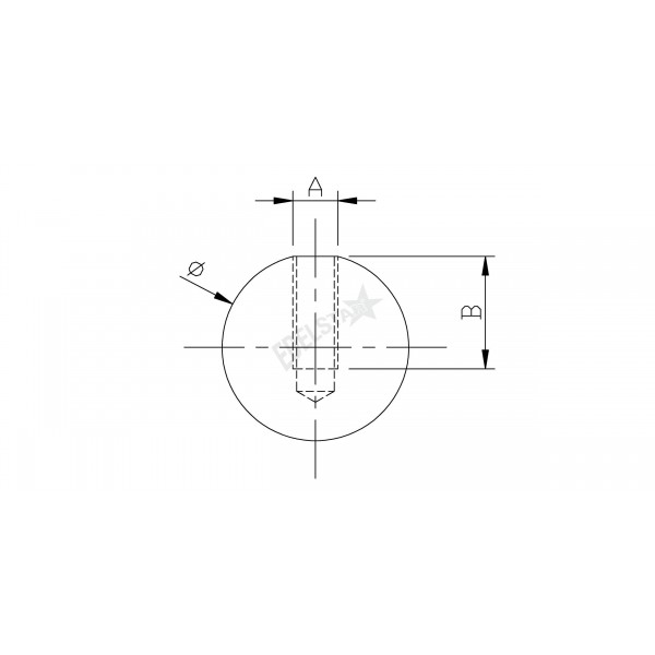 Guľa plná O 40 mm, jednostranný slepý závit M8