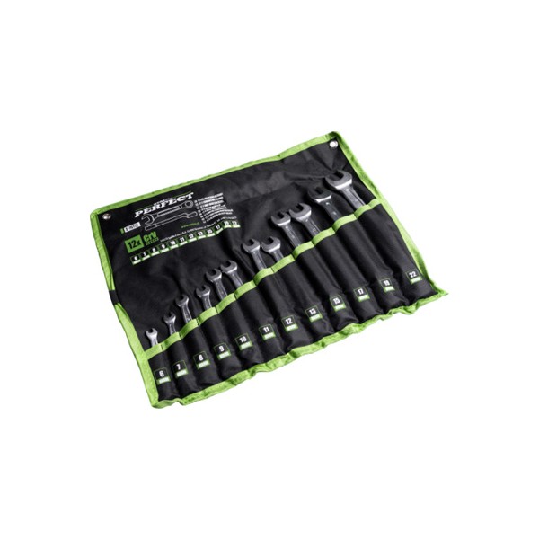 Klíč očkoplochý vyhnutý sada 12 ks: 6-22 mm