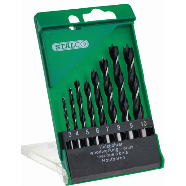 Vrták do dřeva spirálový sada 8 ks 3,0-10,0 mm