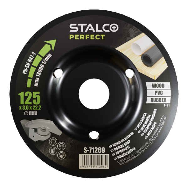 Rašple rotační vydutá rovná 125x22,23 mm