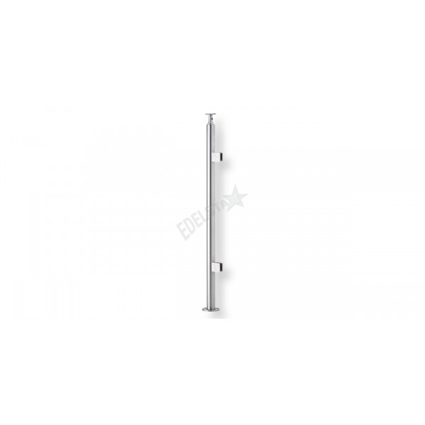 Sloupek horní montáž, O 42,4, 2x držák na sklo