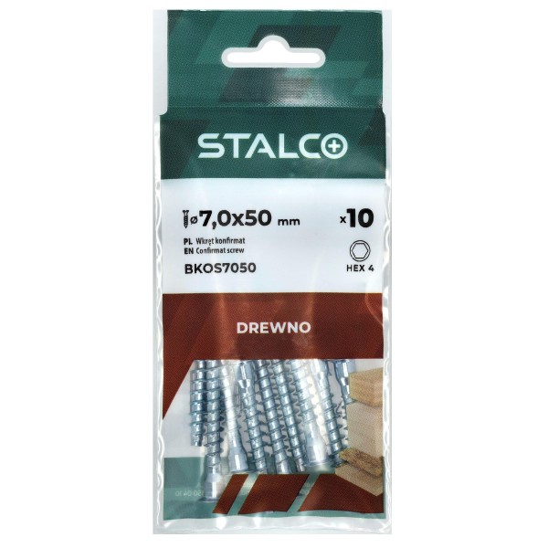 Vrut konfirmátový 6,4x50 HEX 4 (10ks/bal.)