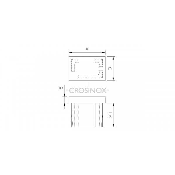 Koncová krytka plochá, na madlo 30x30x2,0 mm