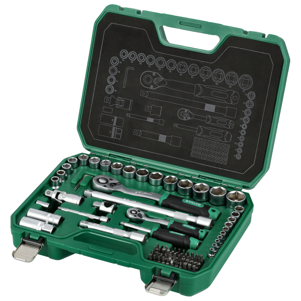 Klíč nástrčný 1/2+1/4 sada 84 ks, plast. kufřík