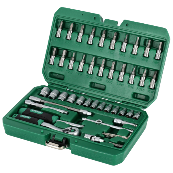 Klíč nástrčný 1/4" sada 48 ks, ráčna 90 zubů