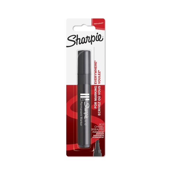 Sharpie W10 black/černý/plochý hrot-blistr