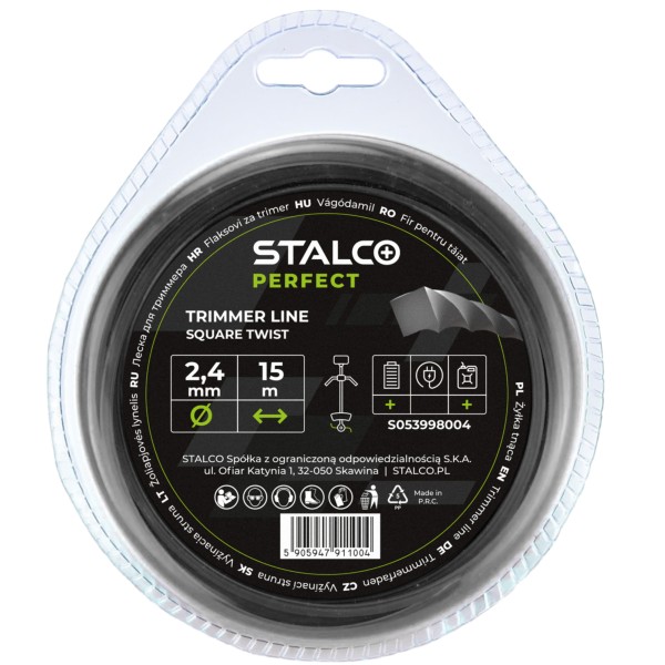 Struna žací čtvercová Square Twist 2,4mmx15m