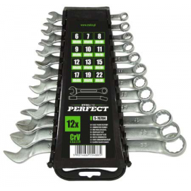 Klíč očkoplochý leštěný sada 12 ks:  6-22 mm