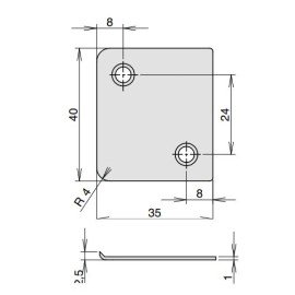 Přítlačná destička - nerez 45x30x1 mm